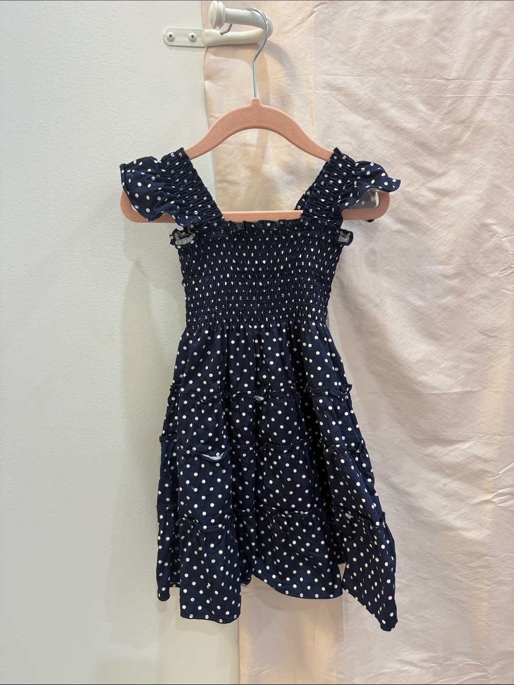 Hill House Navy and White Polka Dot Smocked Sundress